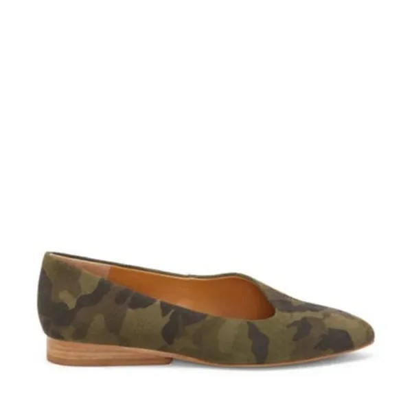 1.State Women's Size 5.5 Bennie Suede Skimmer Shoe Olive‎ Green Camouflage - Image 2