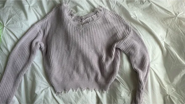 light purple off the shoulder knit sweater Size XS - Image 2