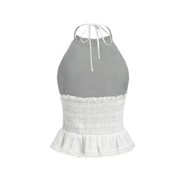 Cider White Floral Lace Halter Top (Size XL) - Image 2