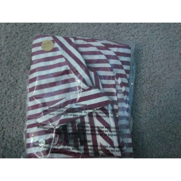 Talbots Button Down Shirt S Burgundy White Striped‎ Cotton Long Sleeve Classic - Image 8