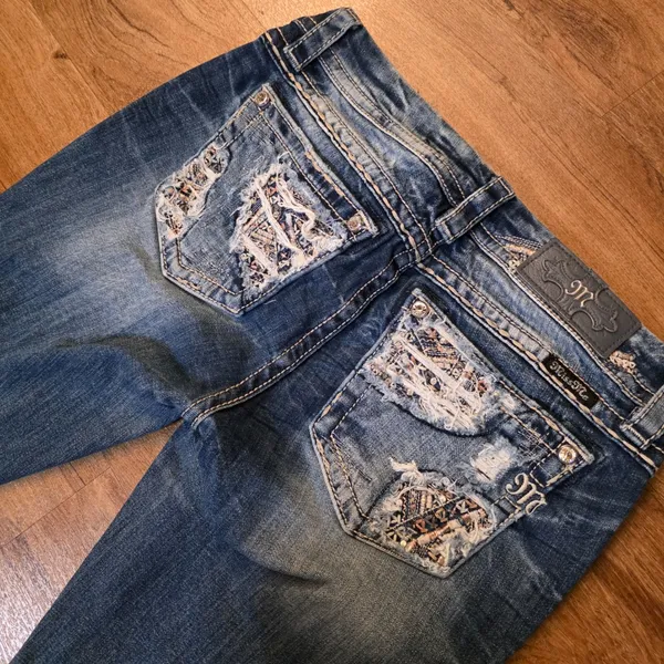 Miss Me Low Rise Signature Bootcut Flared Denim Jeans - Image 11