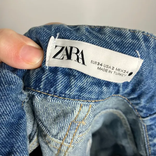 Zara the pleated jean in medium blue trendy women's size 2 new‎ with tags modern - Image 7