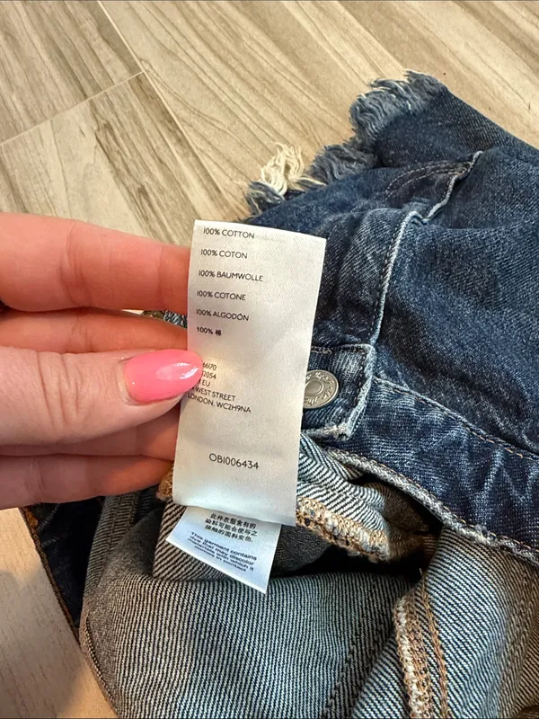 We The Free Denim Jean Skirt Frayed Size 31 - Image 6