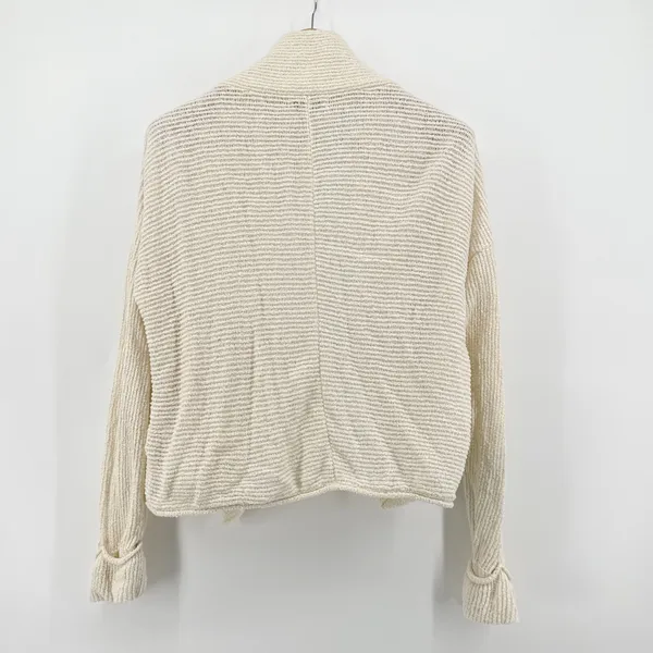 Madewell Shawl Collar Crop Cardigan‎ Sweater Marshmallow Medium Open Cotton - Image 5