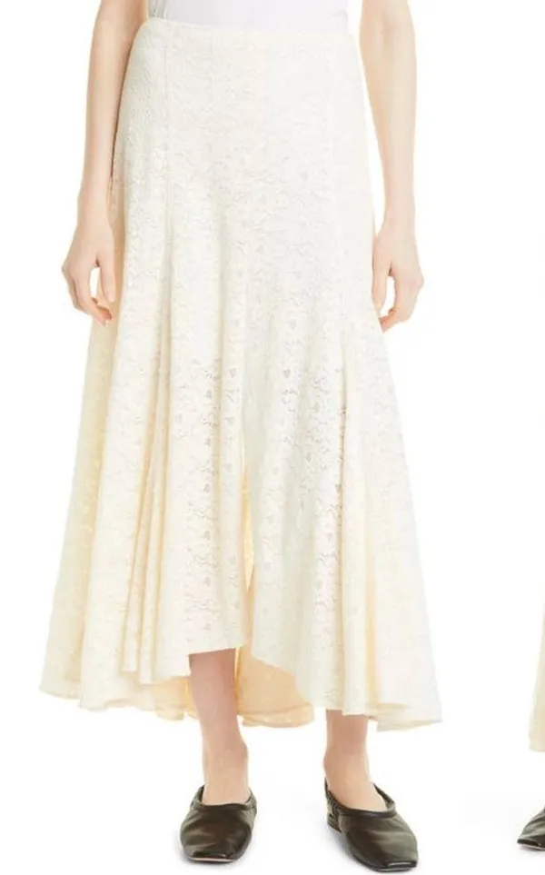Rebecca Taylor • Lace Maxi Skirt cream New Ivory flowy slit crochet beach summer - Image 3