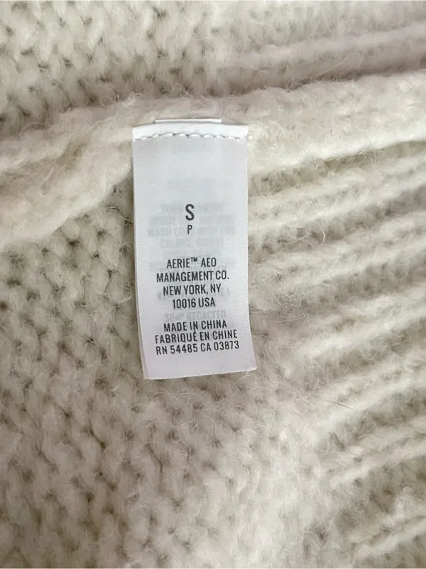 Aerie Pullover Knit Sweater Women's Cream Fair Isle Long Sleeve Sz S/P - Image 7