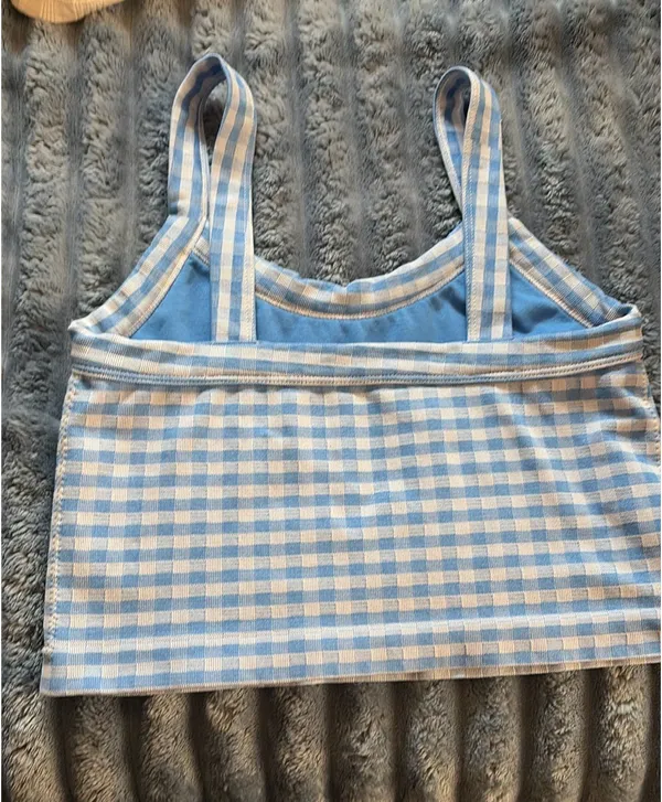 Fitz + Eddi Blue Gingham Buckle Tank Top - Image 3
