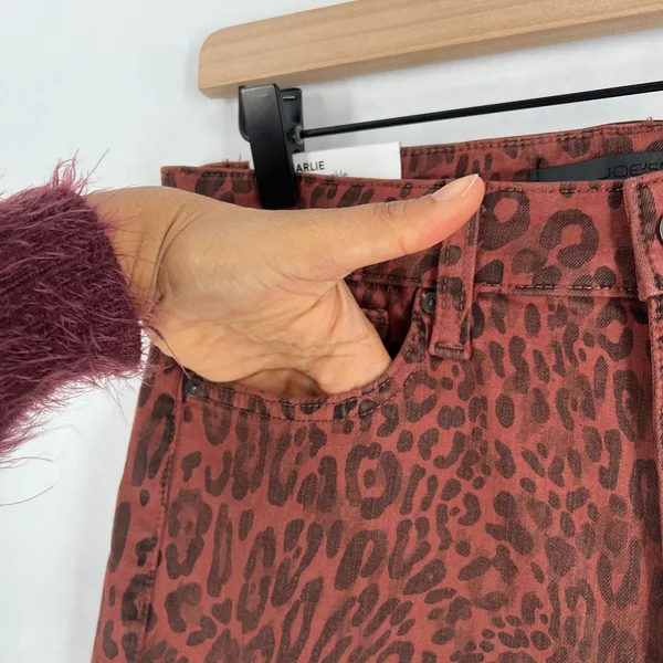 Joe's The Charlie Ankle Jean Women 31 Brown Stretch Leopard High Rise Skinny Leg - Image 3