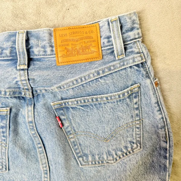 Levis Mom Skirt Light Acid Wash Blue Denim Button Fly Size 24 Jean Retro BOHO‎ - Image 5