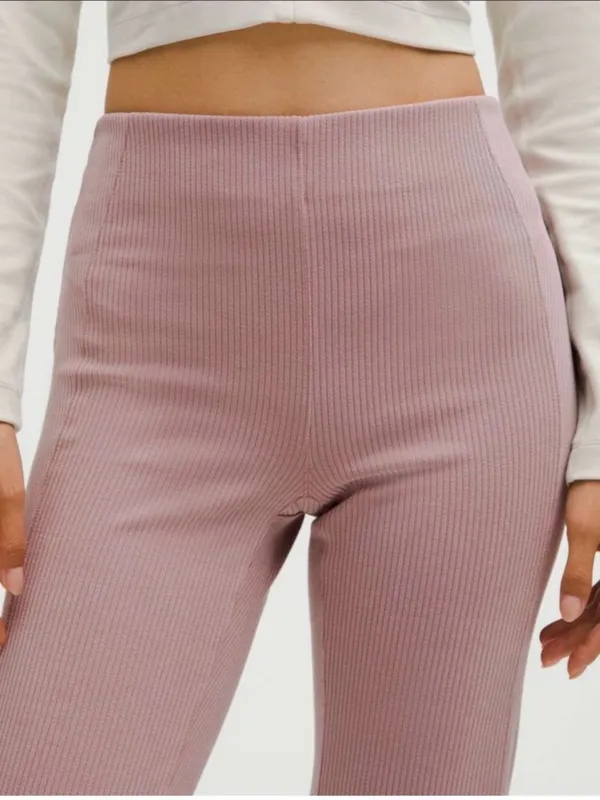 Lululemon Ribbed Softstreme Flared Pant *Regular - Twilight Rose Size 4 - Image 12