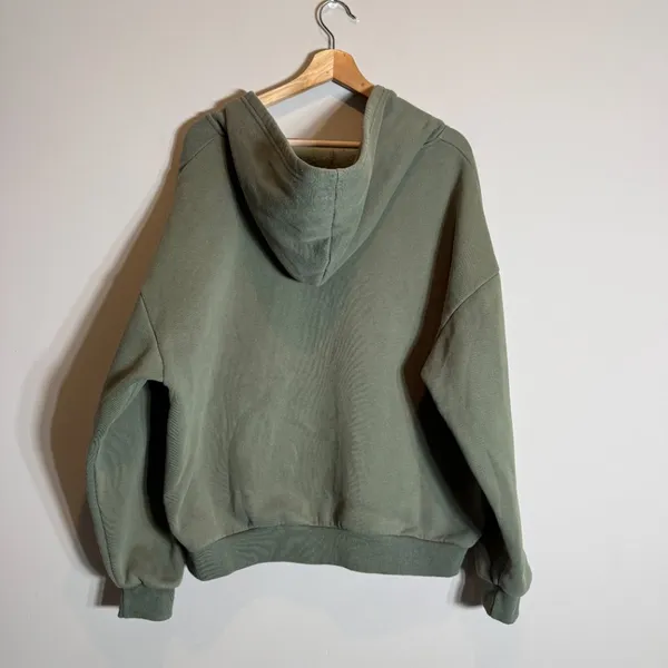 Edikted Nova Oversized Hoodie Full Zip Sweatshirt Womens XS/S Olive Green Lounge - Image 6