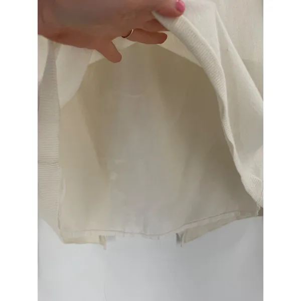 Generation Love Layered Sweater‎ Womens S White Split Back Ruched Minimalist - Image 5