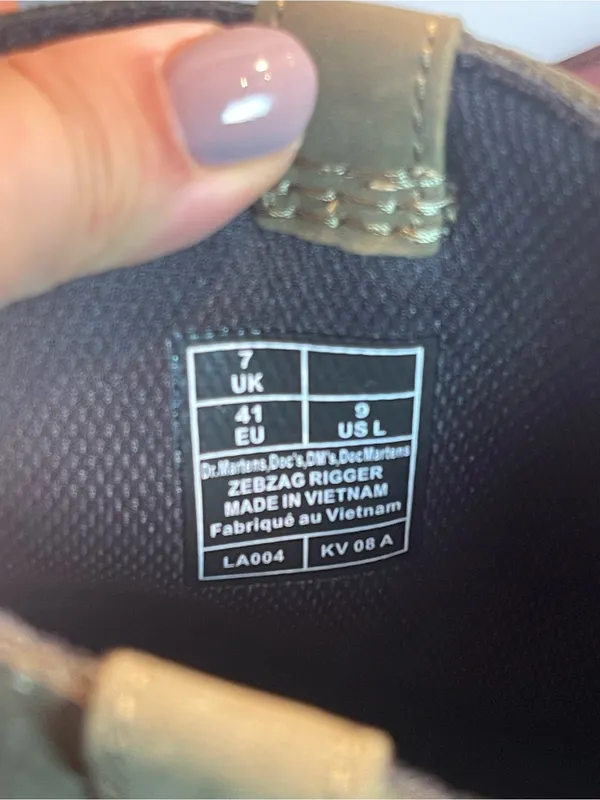 Dr. Martens Zebzag Rigger Slip-On Nubuck Platform Boots in DMS Olive US 9/ EU 41 - Image 15