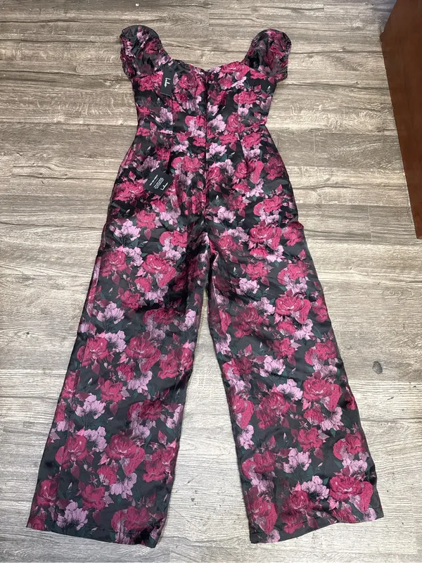 Lulus Floral Off Shoulder Wide Leg Jumpsuit Size L NWT - Image 2