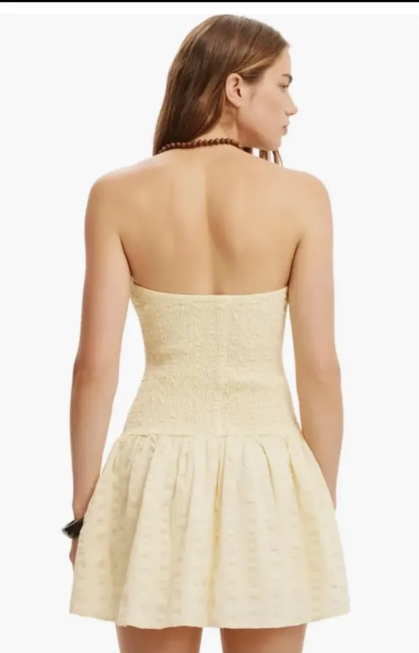 Butter Yellow Mini Dress Size 6 - Image 4