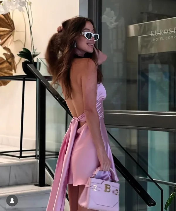 Zara dress mini halter pink satin bow wedding party coctail bridal shower evening - Image 2