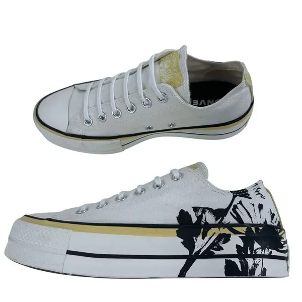 Converse Chuck Taylor All Star Floral Lift Low Top Platform Sneakers Womens 8 - Image 8