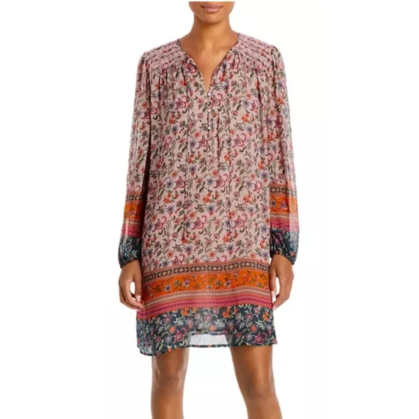 Johnny Was Maha Boho Mini Dress Embroidered Long Sleeve‎ Sz M Flowy - Image 11