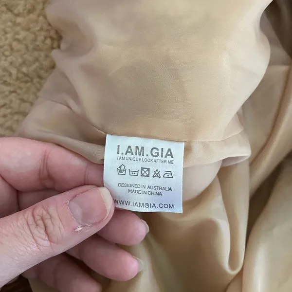 I AM GIA Teddy Jacket XS Camel Sherpa Zip Streetwear Coat Women - Image 16