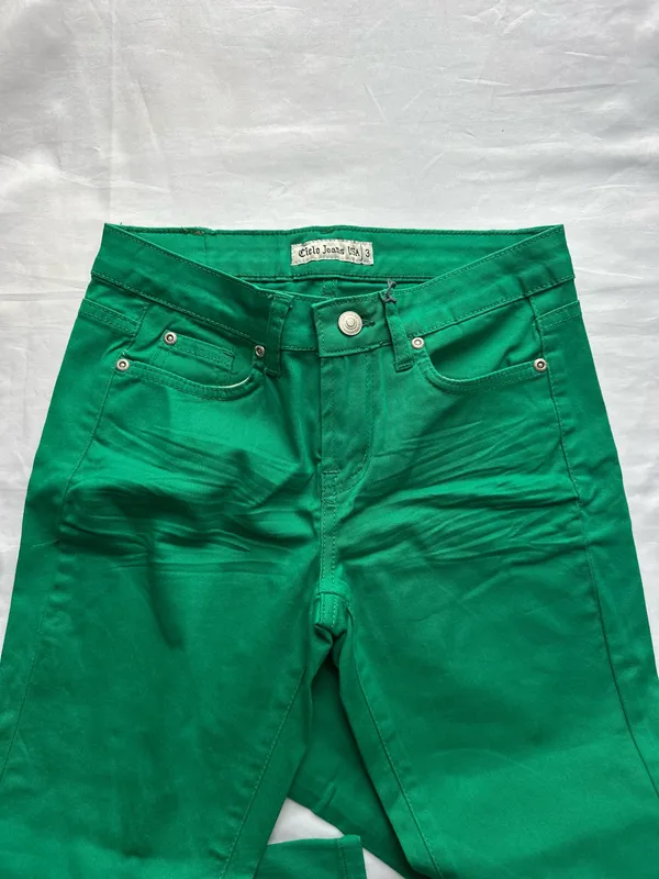 Y2k Cielo Pants Jeans USA green low rise Size 3/26 - Image 6