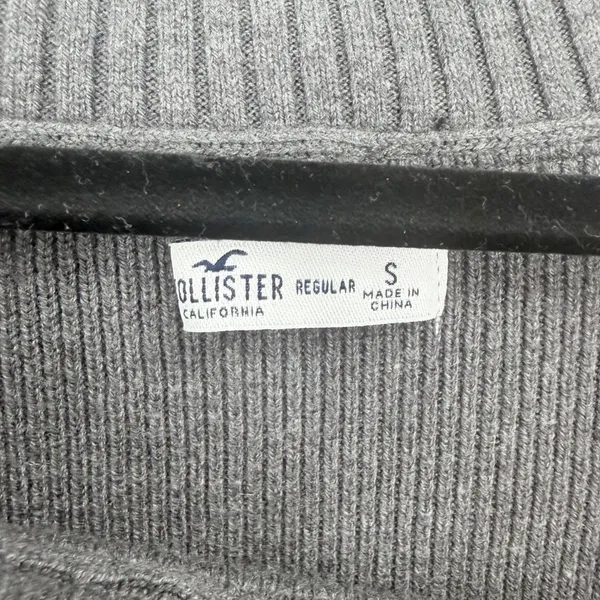 Hollister Sweater Dress Women Small Gray NWT‎ Off Shoulder Ribbed Knit Coquette - Image 6