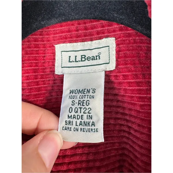 LL Bean Red Corduroy Shirt Jacket Shacket Womens S Casual Classic Cotton Fall - Image 10