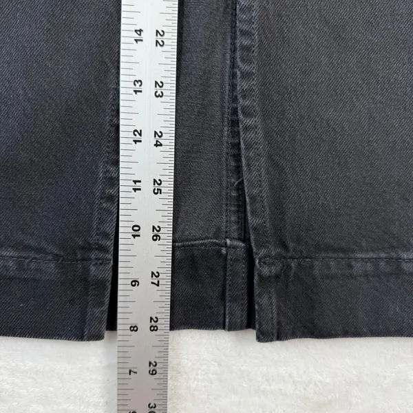 Free People We The Free Black Denim Midi Skirt Front Slit High Rise‎ Size 24 NEW - Image 8