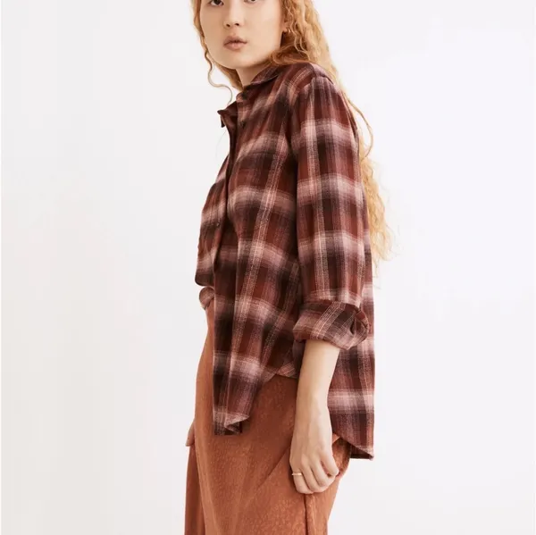 Madewell Oversized Ex-Boyfriend Button Down Flannel - Image 2