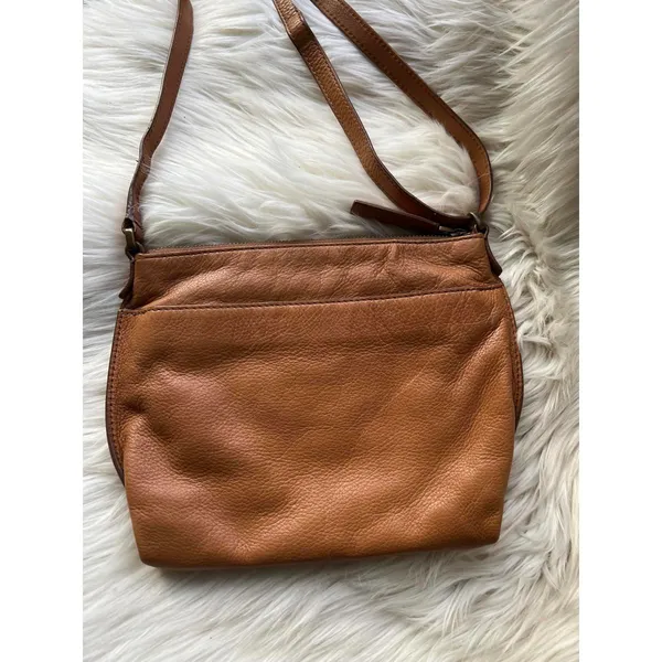 Fossil Brown Leather Crossbody Bag - Image 2