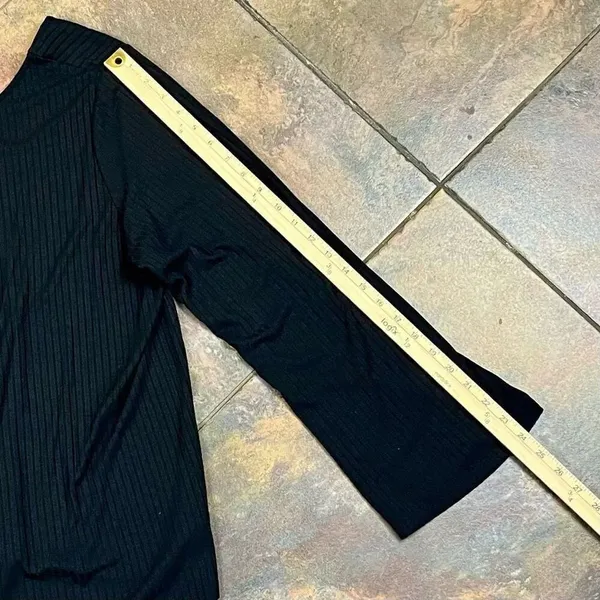 Who What Wear Black Ribbed Blouse Bell Sleeves 2X - Image 5