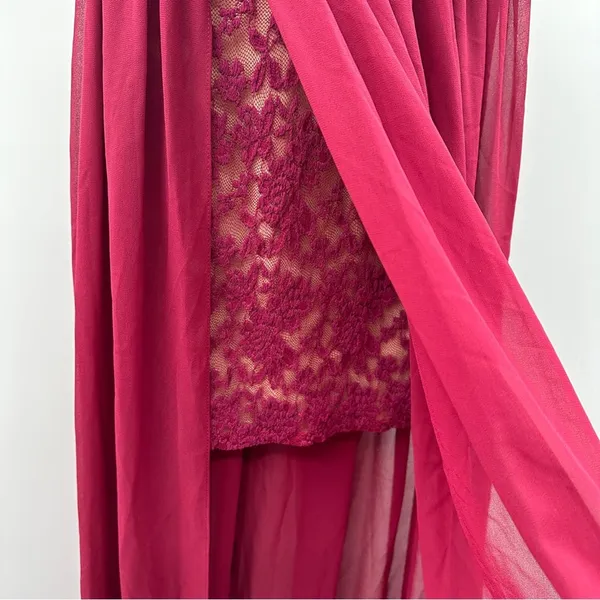 Lulus Make Way For Wonderful Berry‎ Red Lace Sleeveless Maxi Dress Size S - Image 6