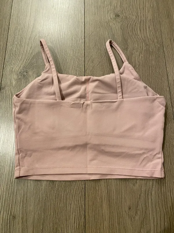 Dusty Pink Cropped Cami Tank Top - Image 2