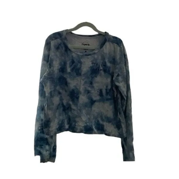 ✨Hollister Blue and white tie dye cropped sz large shirt✨ - Image 2