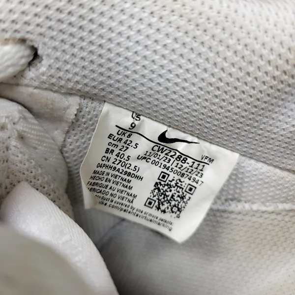 Nike Air Force 1 Low '07 Triple White CW2288-111 Men’s 9 Leather Sneakers - Image 11