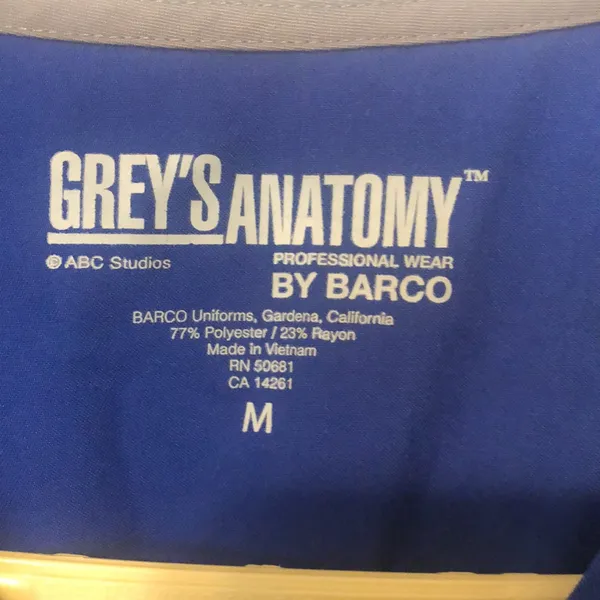 Grey’s Anatomy By Barco Blue Color Women’s Size Medium Scrub Top - Image 2