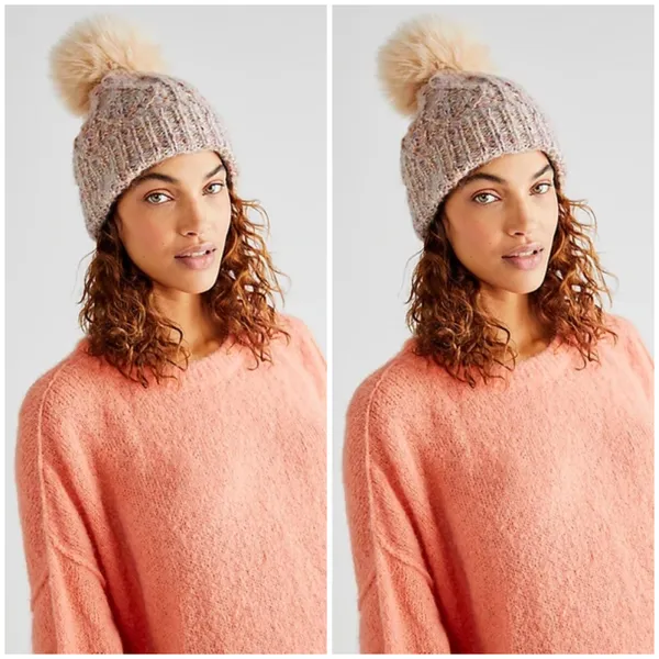Confetti Cable Pom Beanie - Image 6