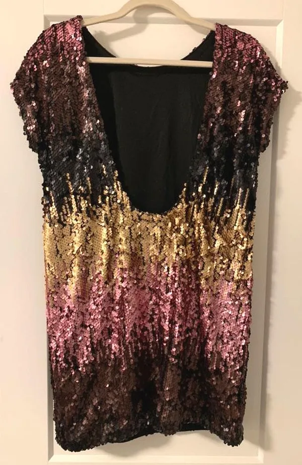 Sequin Low Back Shift Dress - Image 4