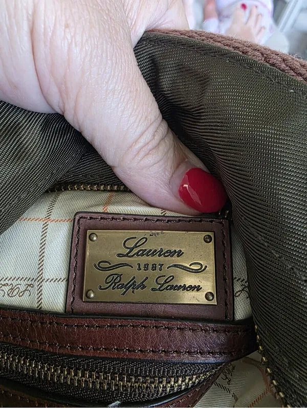 Ralph Lauren Vintage Monmouthshire Nylon Tote Bag Purse Military Green Mob Wife - Image 6