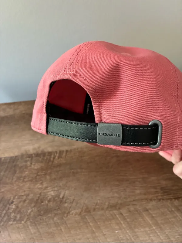 Coach Embroidered Baseball Hat CAA64 Pink / Black - Image 8