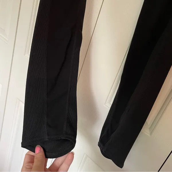 Athleta Elation Hybrid Tights Leggings Black Sz Small Ribbed High Rise - Image 7
