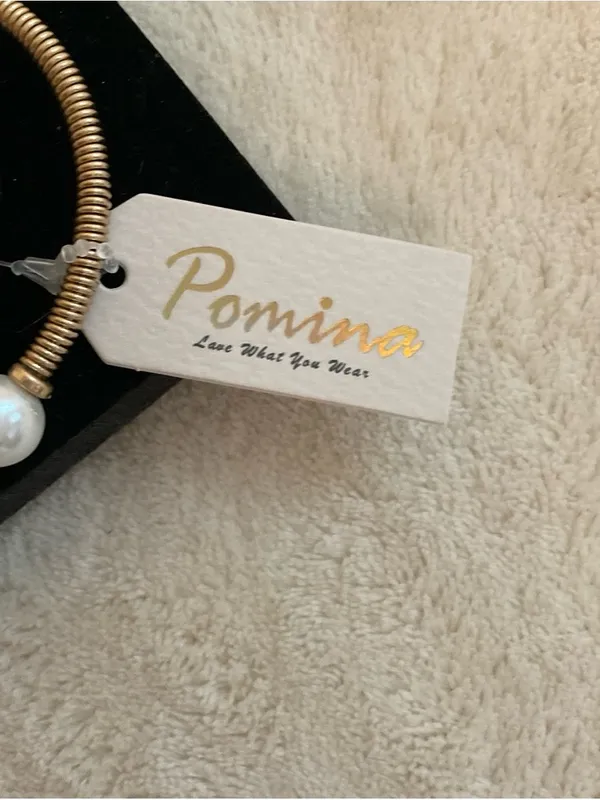 Pomina Gold-Tone Pearl Accent Coil Cuff Bracelet - Image 5