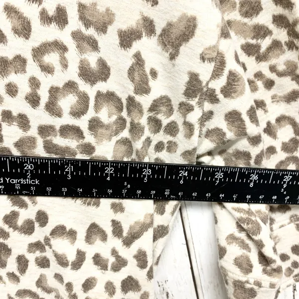 Carole Christian Leopard Print Tunic Women XL Brown Button Down French Terry‎ - Image 6