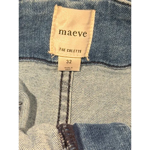 Maeve The Colette Wide Leg Jeans High Rise Cropped Blue Size 32 Anthropologie - Image 3