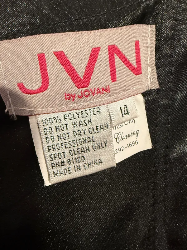 JVN by Jovani Prom Black and Gold Halter Maxi Formal Event Dress Women's US 14 - Image 5