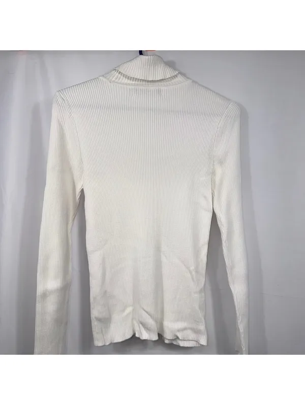 Lauren Ralph Lauren S White Ribbed Turtleneck Sweater - Image 9