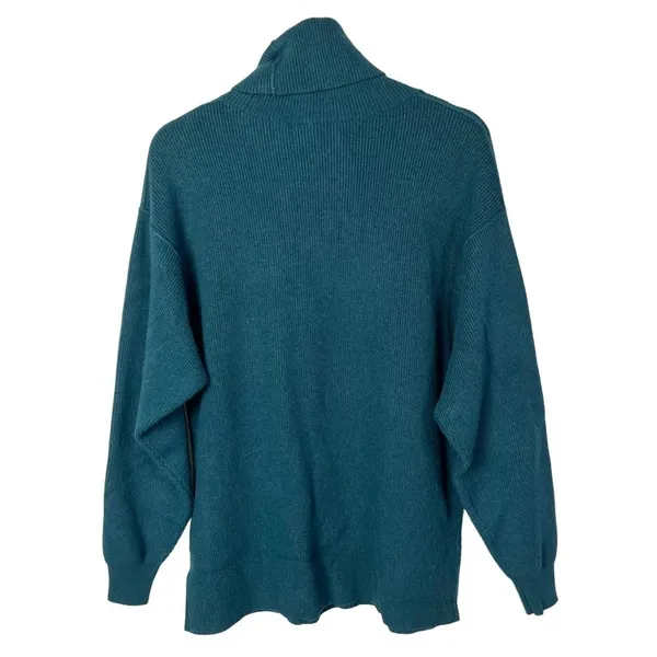Free People Softly Structured Turtleneck Teal‎ Blue Sweater S - Image 4