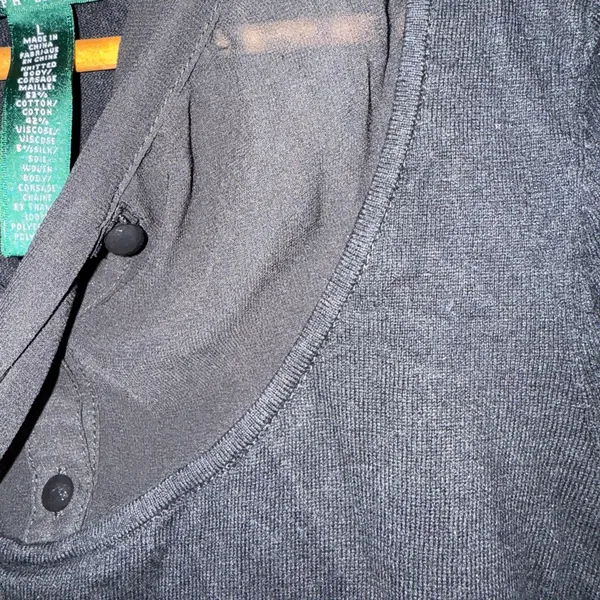Women’s‎ Ralph Lauren Neck Tie Sweater Size L J - Image 4