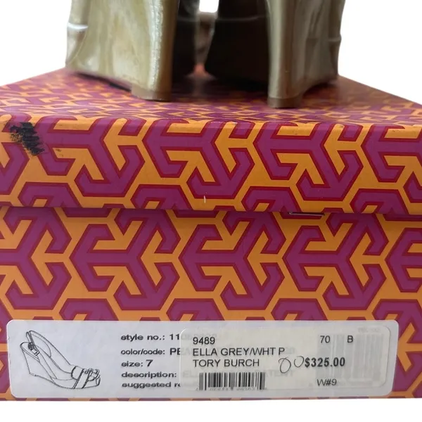 Tory Burch Ella Wedge‎ Slingback Peep Toe Patent Sandals 7 - Image 16