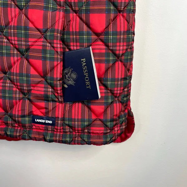 Lands End FeatherFree Quilted Insulated Puffer Vest Red Plaid Womens Plus 1X - Image 4
