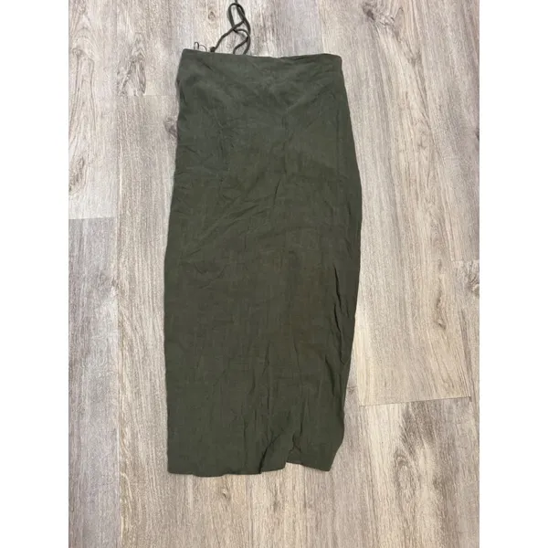 MABLE‎ Olive Green Ruched Halter Neck Mini Dress Size M - Image 4